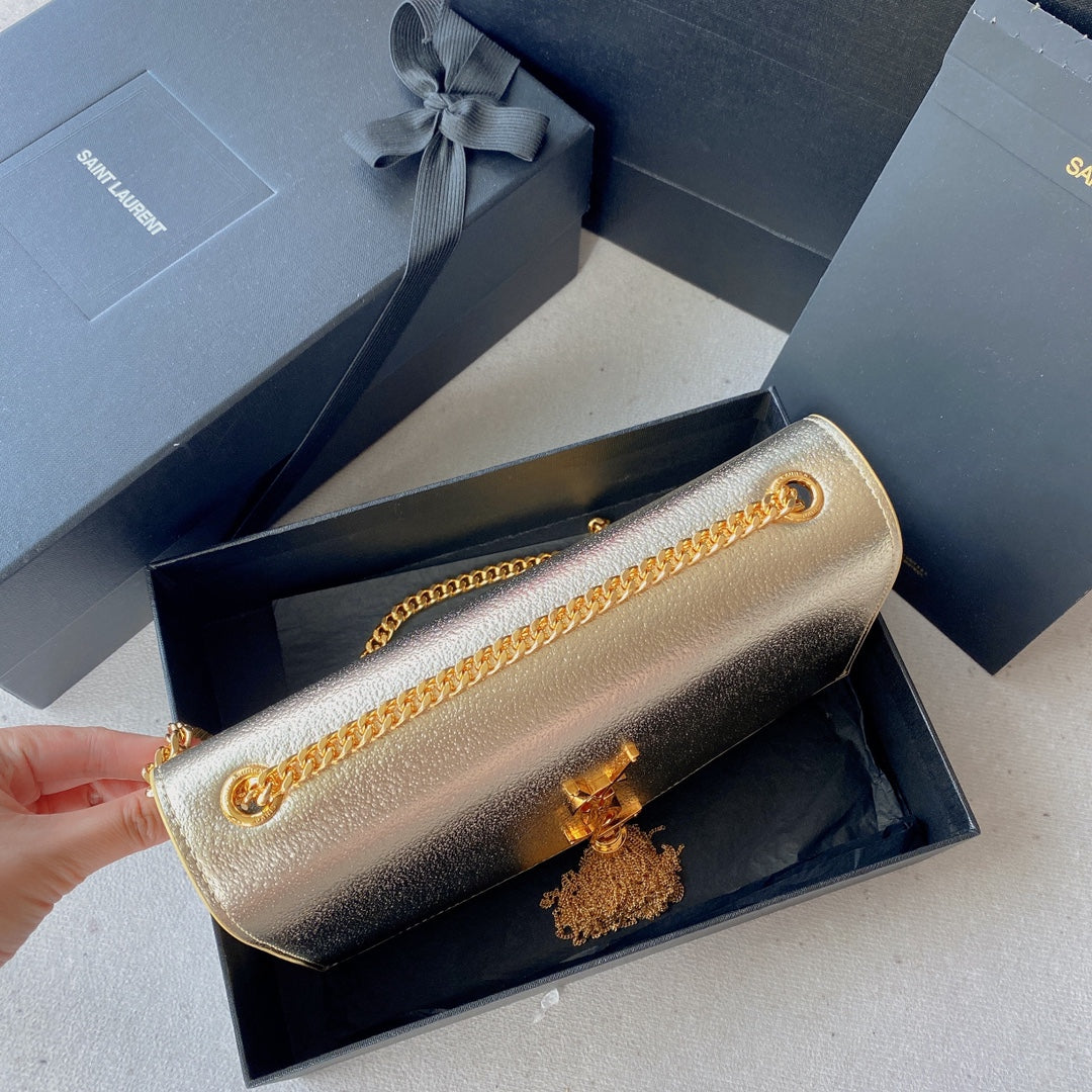 kate medium 24cm gold metalic calfskin gold hardware mysite