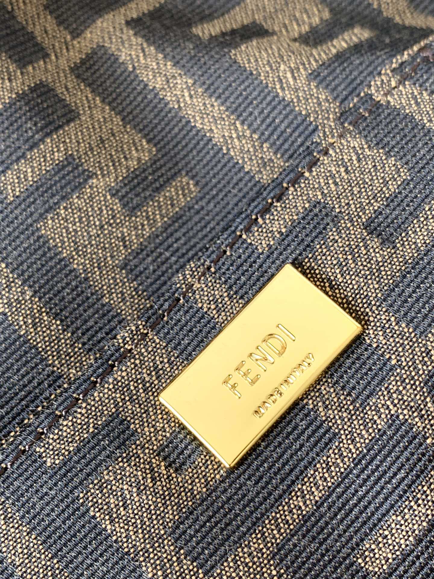 Fend Baguette 20 Brown FF Jacquard Fabric Bag Ghw mysite