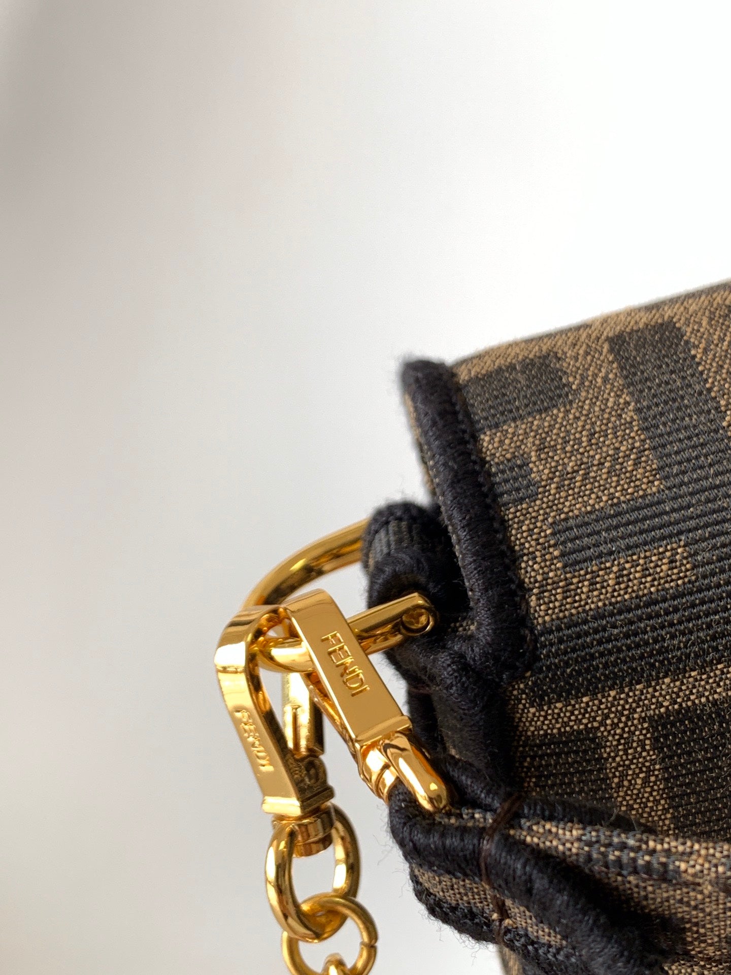 Fend Baguette 20 Brown FF Jacquard Fabric Bag Ghw mysite