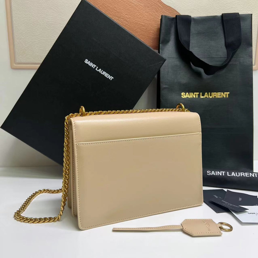 SUNSET MEDIUM 22 IN BEIGE CALFSKIN GOLD HARDWARE mysite