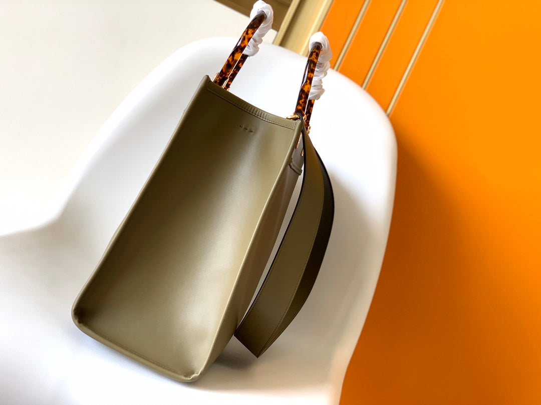 Fend Sunshine Medium Bag 35 Olive Leather mysite