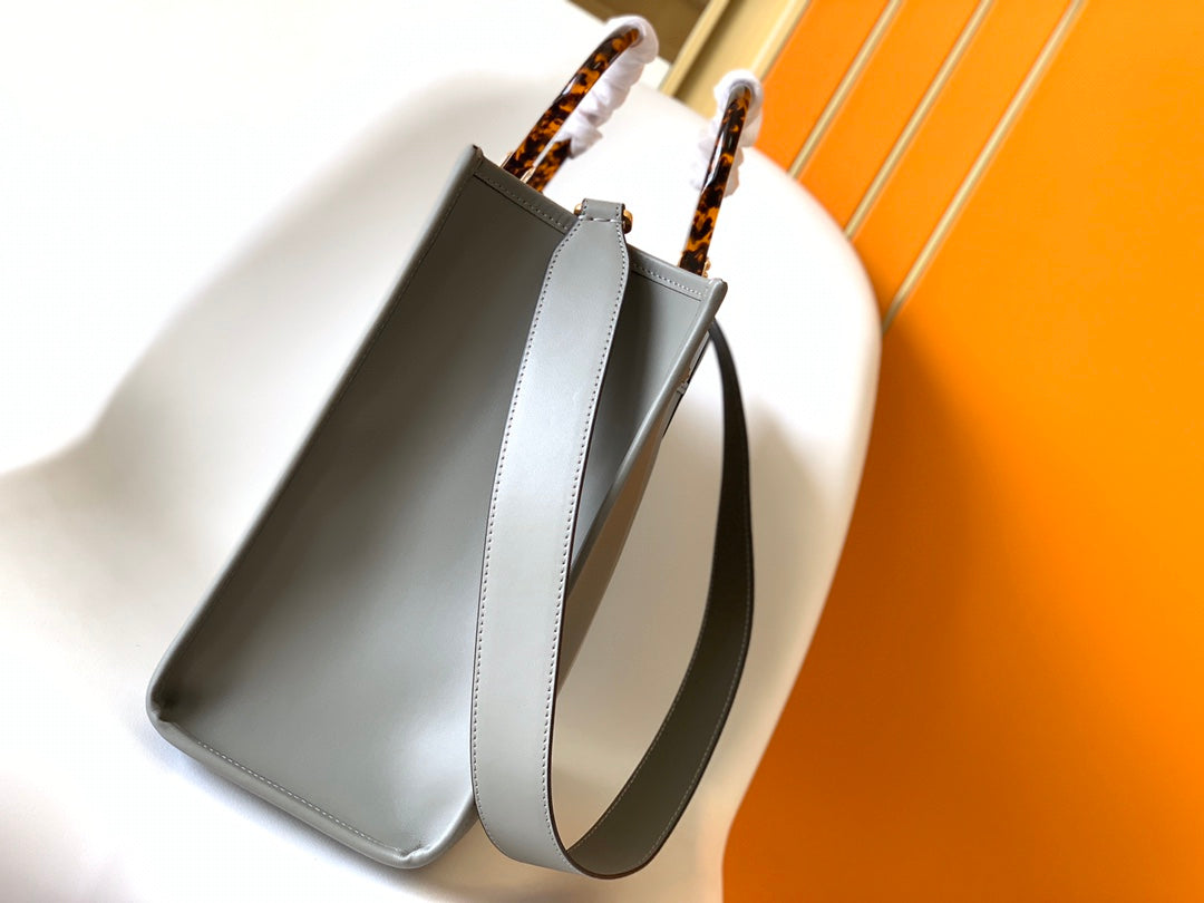 Fend Sunshine Medium Bag 35 Grey Leather mysite