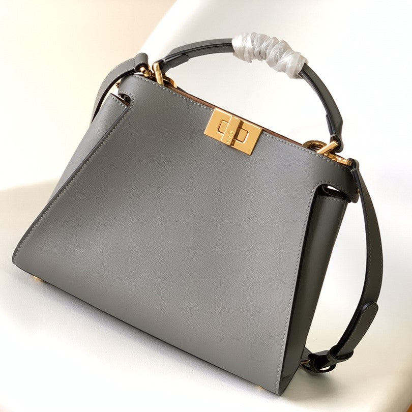 Peekaboo ISeeU Small 27cm Bag grey lambskin gold hardware mysite