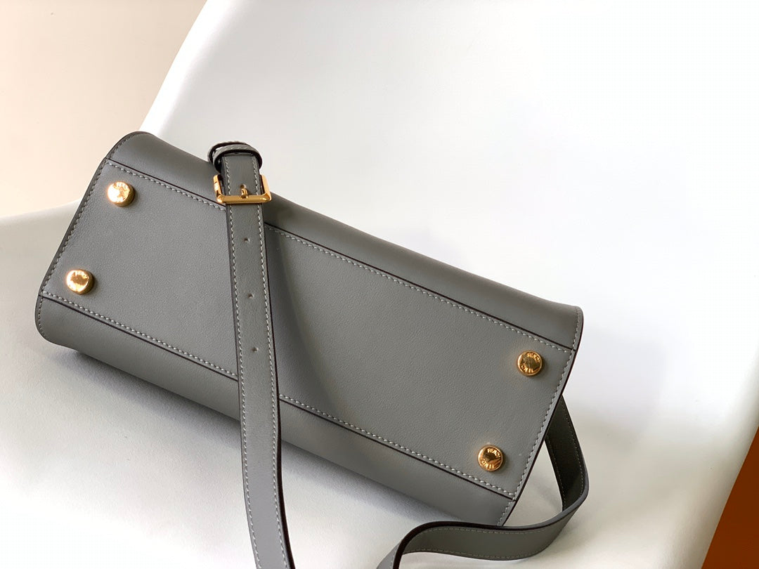 Peekaboo ISeeU Small 27cm Bag grey lambskin gold hardware mysite