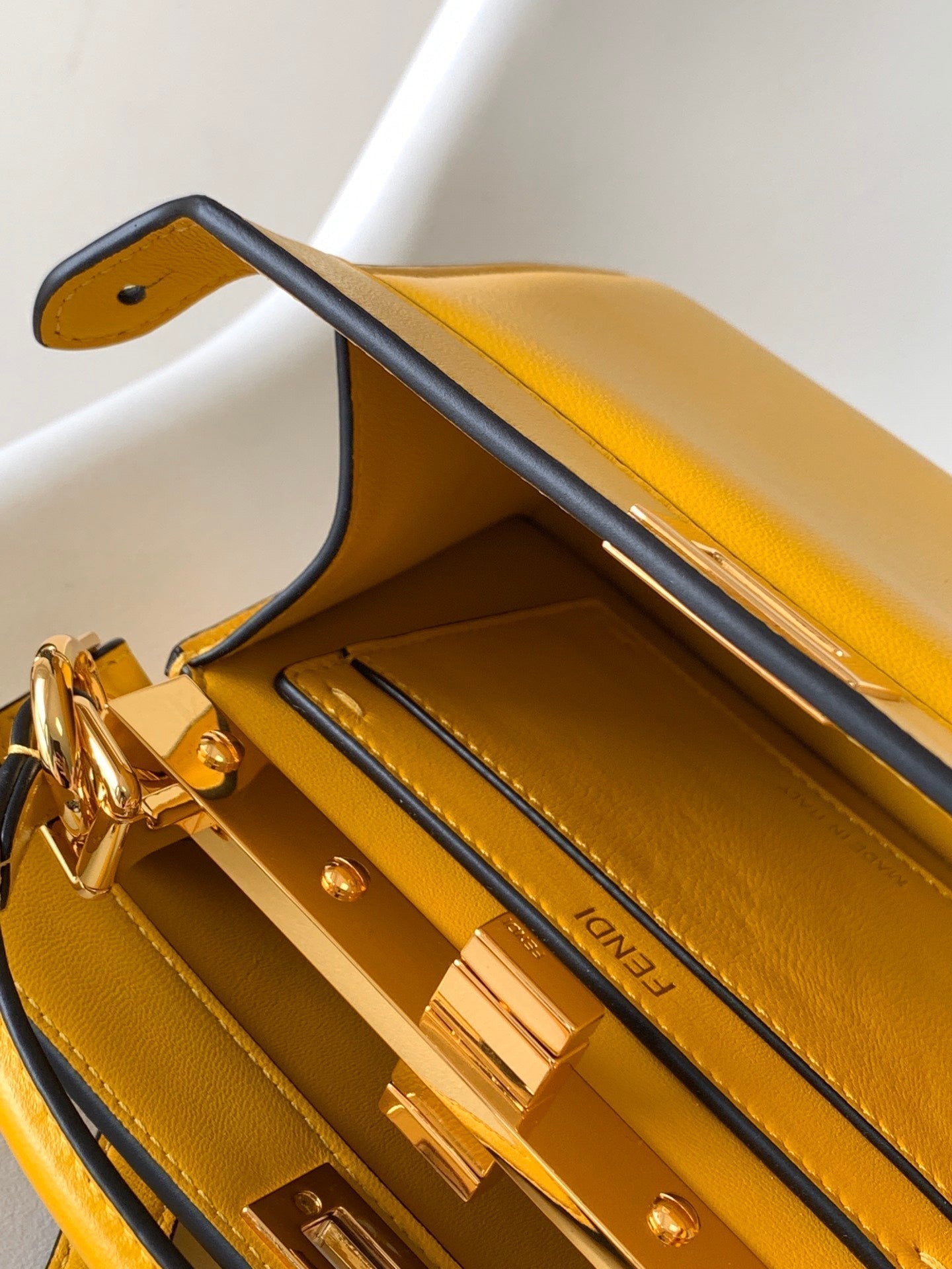 Peekaboo ISeeU Petite 20 Bag Yellow Lambskin Ghw mysite