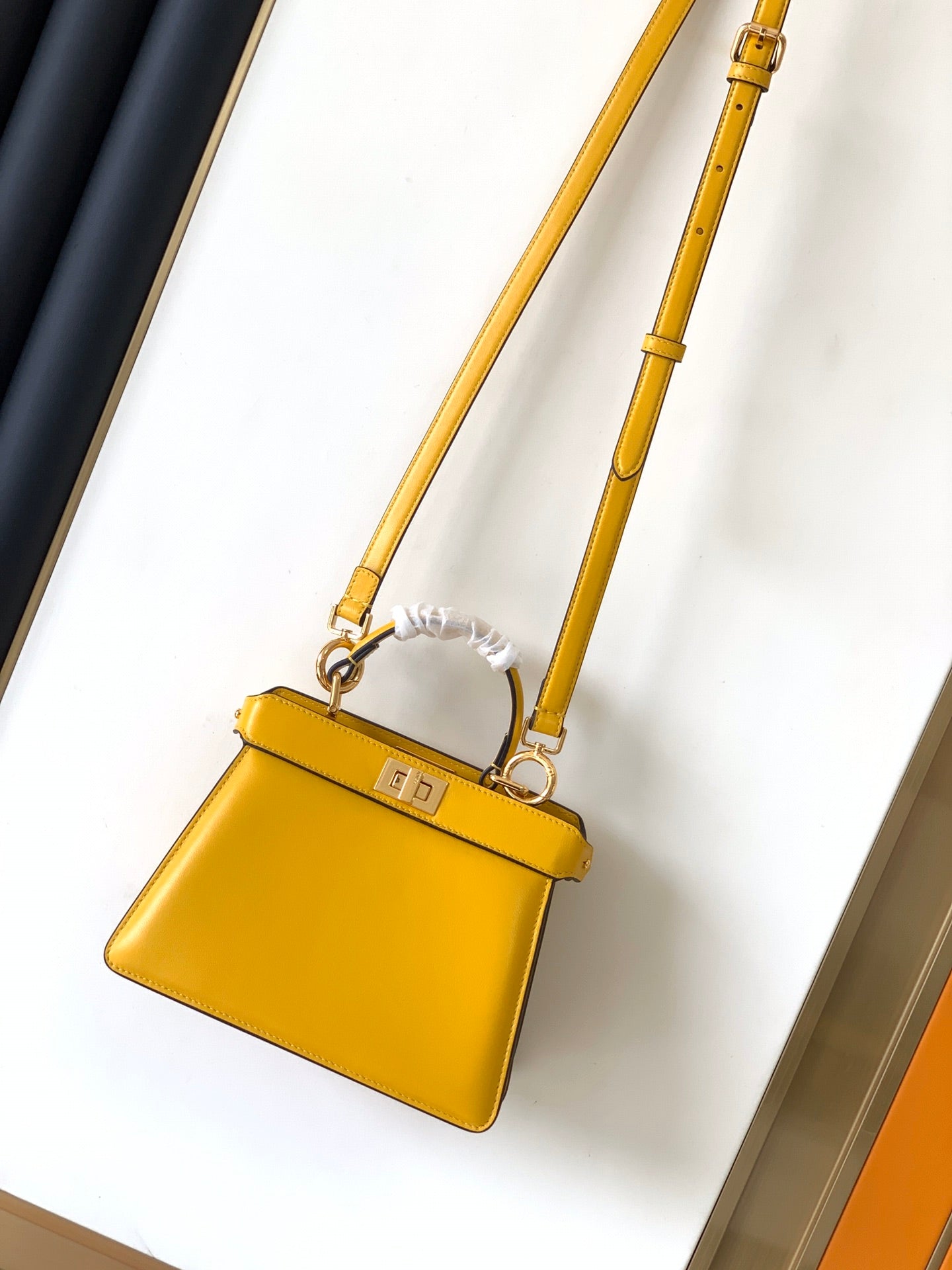 Peekaboo ISeeU Petite 20 Bag Yellow Lambskin Ghw mysite