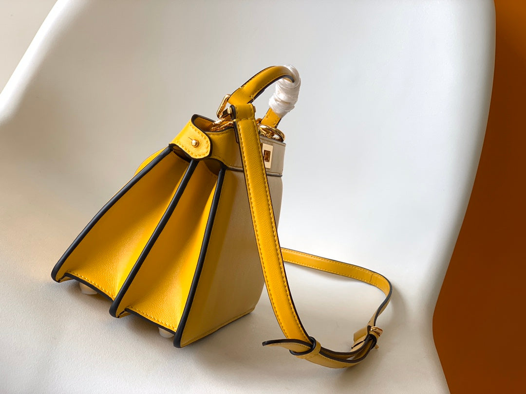 Peekaboo ISeeU Petite 20 Bag Yellow Lambskin Ghw mysite