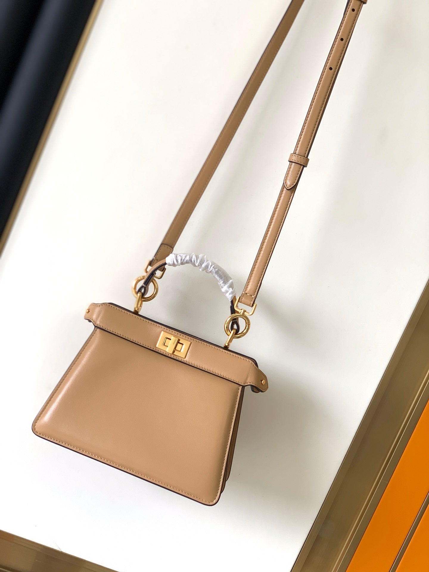 Peekaboo ISeeU Petite 20 Bag Light Brown Lambskin Ghw mysite