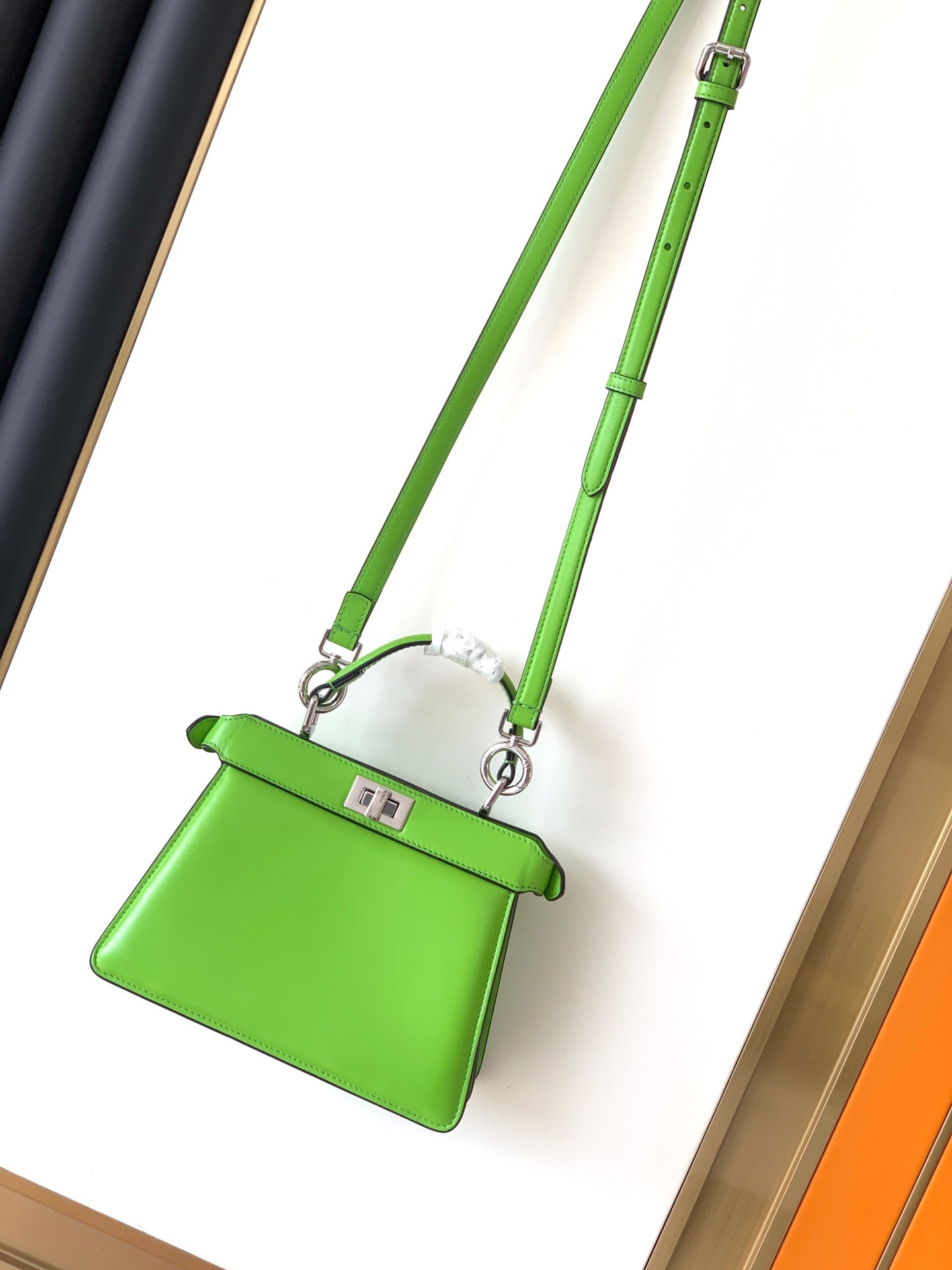 Peekaboo ISeeU Petite 20 Bag Green Lambskin Shw mysite