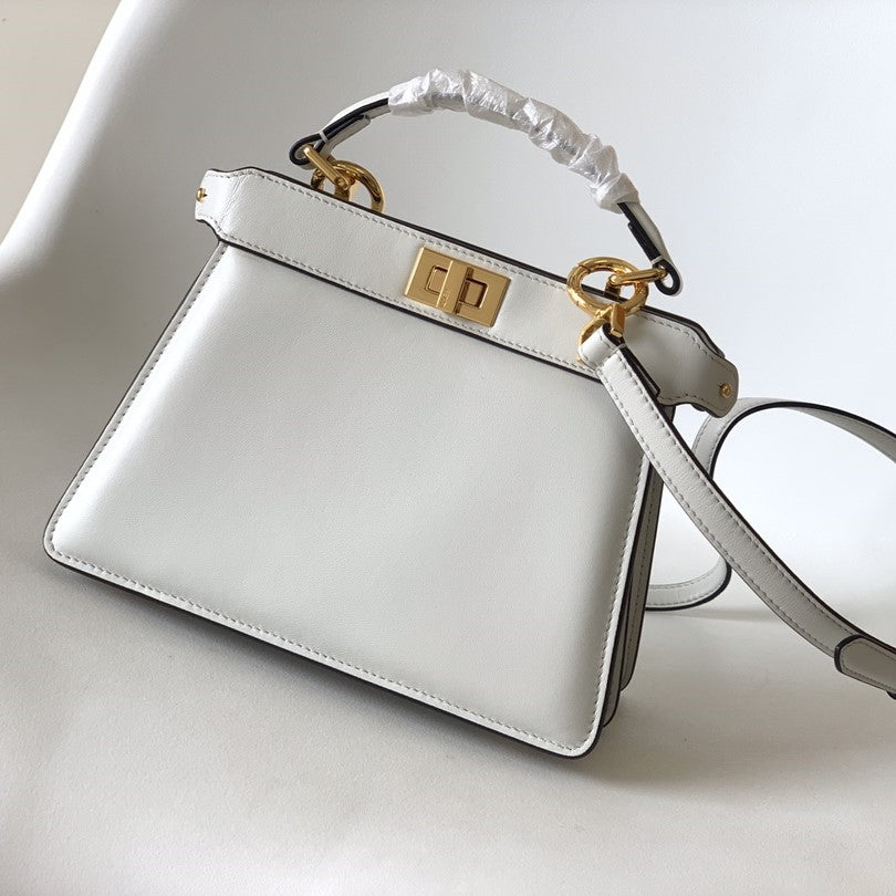 Peekaboo ISeeU Petite 20 Bag White Lambskin Ghw mysite