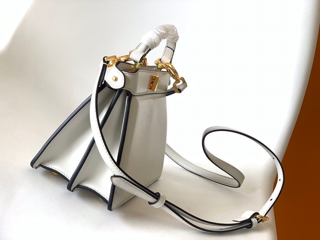 Peekaboo ISeeU Petite 20 Bag White Lambskin Ghw mysite