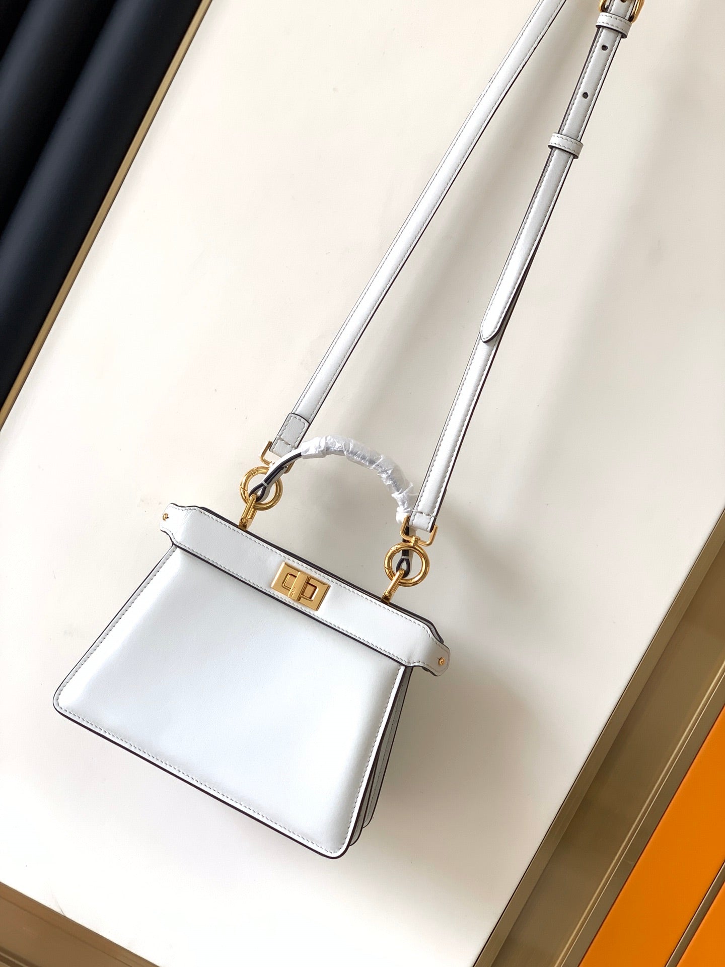 Peekaboo ISeeU Petite 20 Bag White Lambskin Ghw mysite