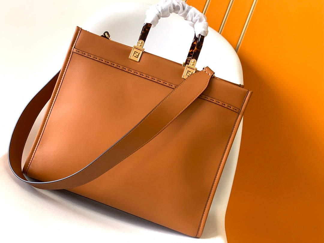 Fend Sunshine Medium Bag 35 Tan Leather mysite