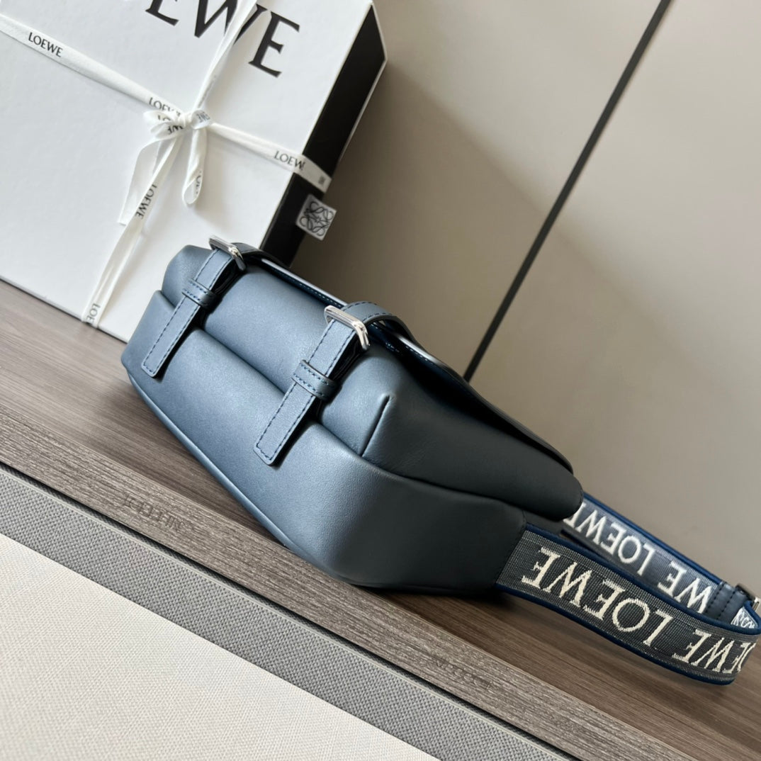 Loew Military Blue Leather Messager Bag mysite