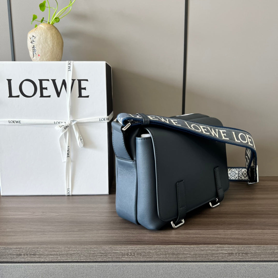 Loew Military Blue Leather Messager Bag mysite