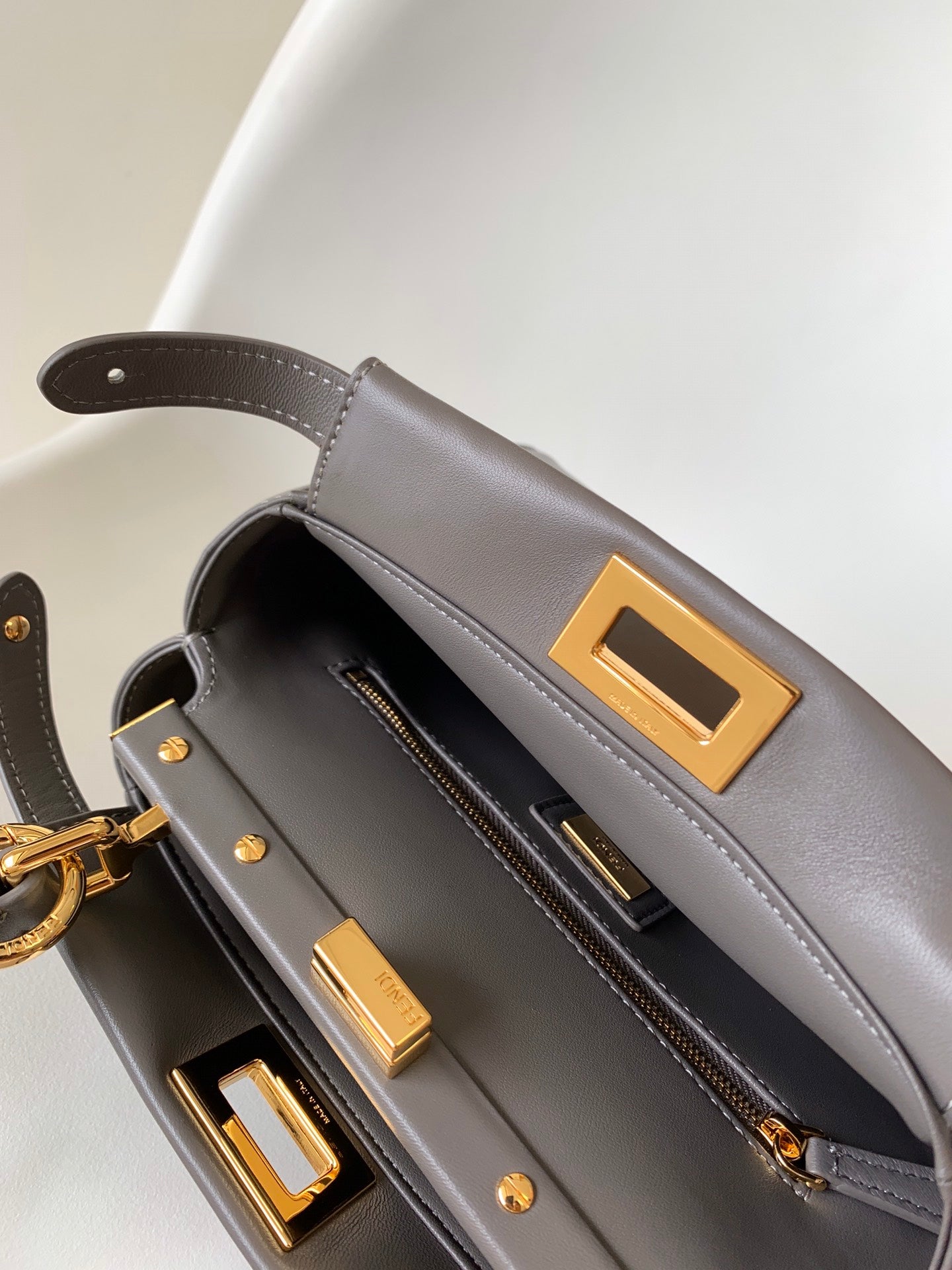 Peekaboo Mini 23cm Bag taupe lambskin gold hardware mysite