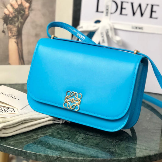 LOE GOYA BAG 18 IN COBALT BLUE SILK CALFSKIN mysite