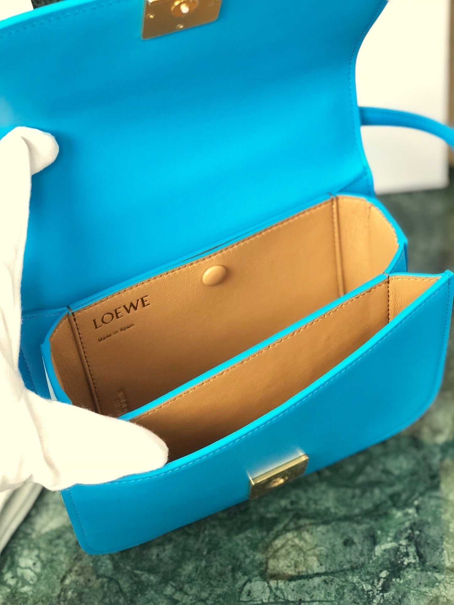 LOE GOYA BAG 18 IN COBALT BLUE SILK CALFSKIN mysite