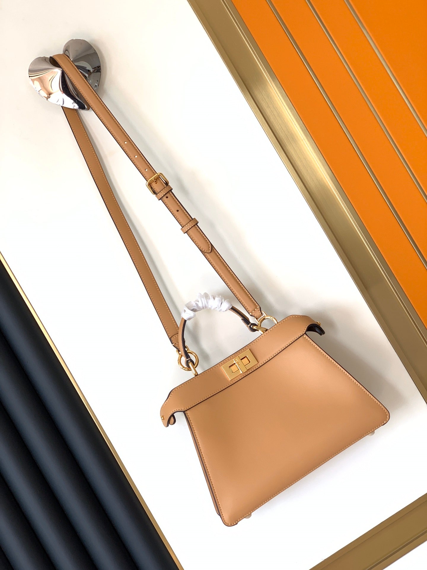 Peekaboo ISeeU Small 27cm Bag beige lambskin gold hardware mysite