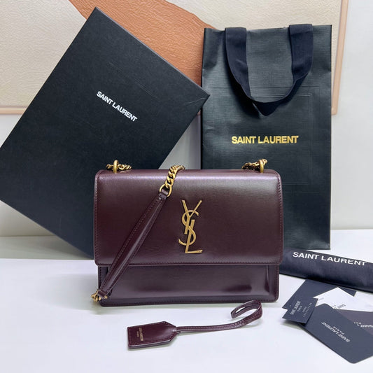 SUNSET MEDIUM 22 IN MAROON CALFSKIN GOLD HARDWARE mysite