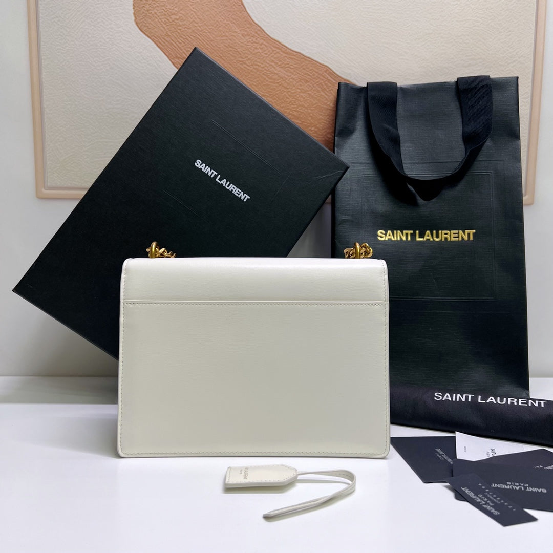 SUNSET MEDIUM 22 IN WHITE CALFSKIN GOLD HARDWARE mysite