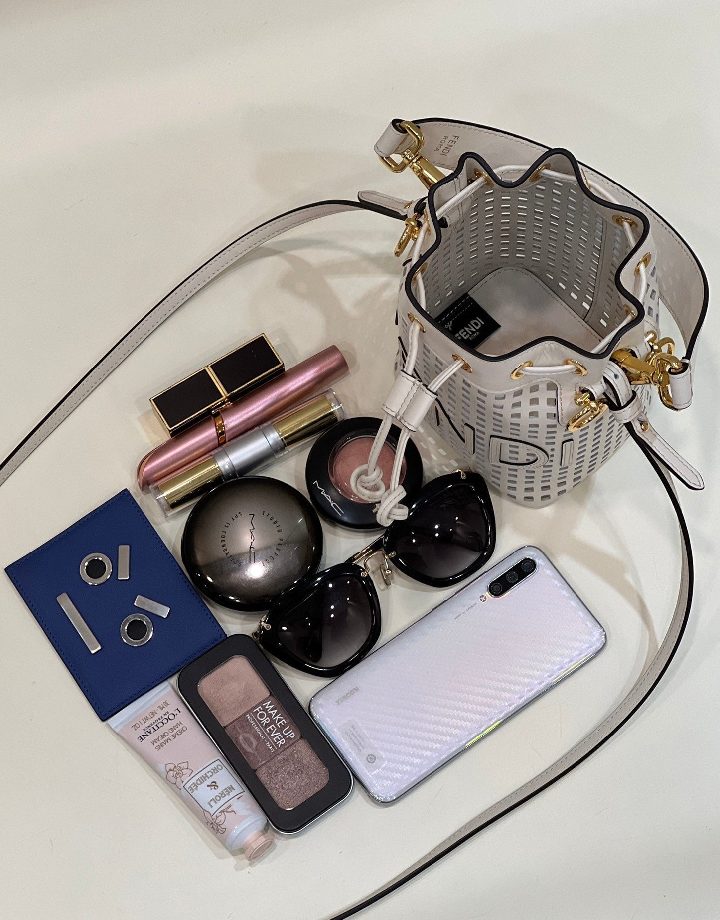 MON TRESOR 19 IN WHITE PERFORATED CALFSKIN mysite