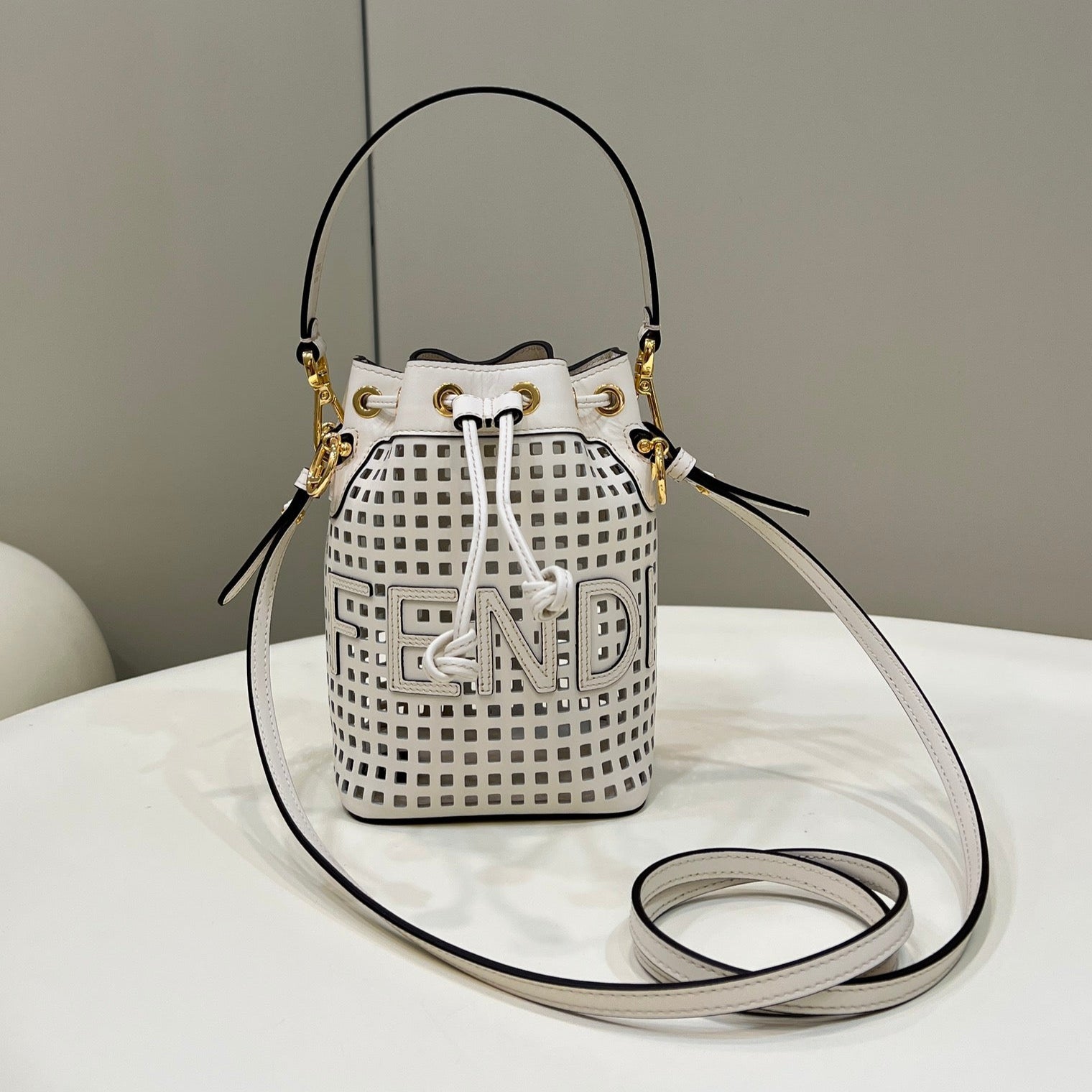 MON TRESOR 19 IN WHITE PERFORATED CALFSKIN mysite