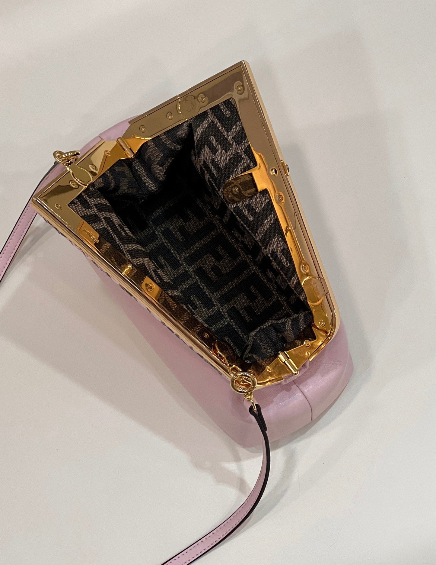 FENDI FIRST SMALL 26 LIGHT PINK LEATHER BAG WITH EXOTIC DETAILS mysite