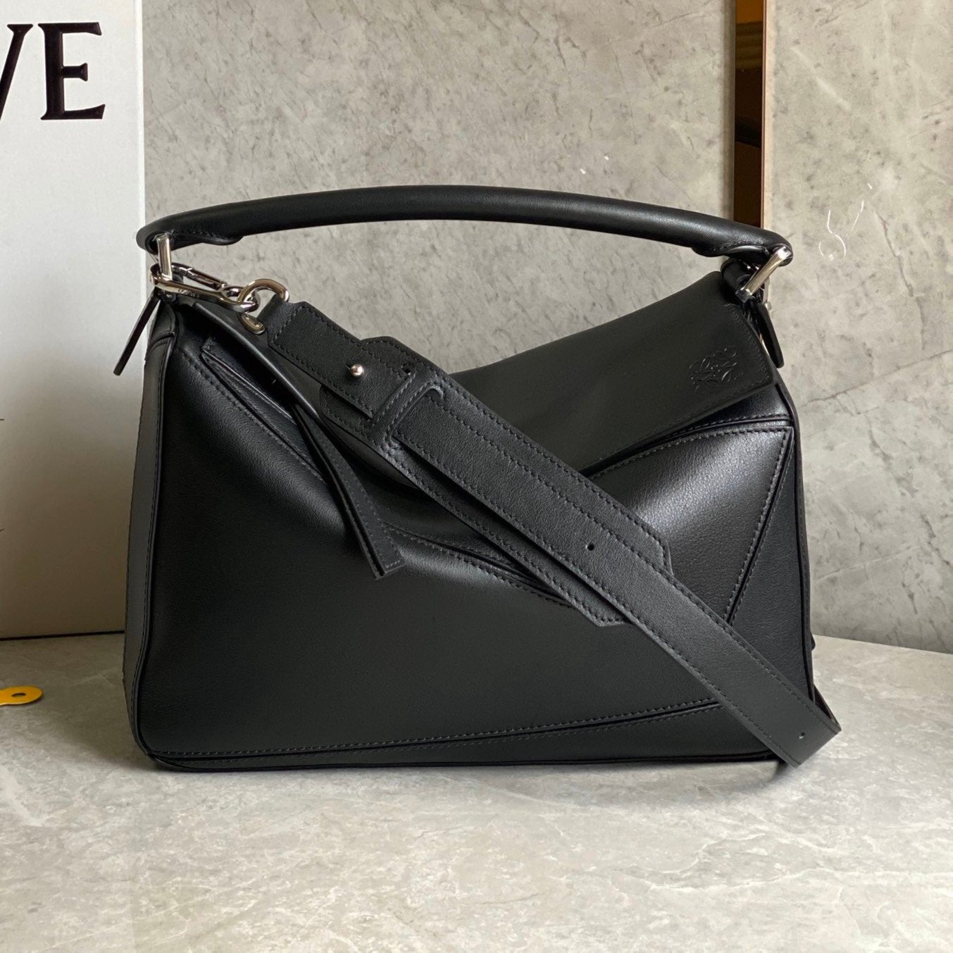 MEDIUM 30 PUZZLE BAG IN BLACK SOFT GRAINED CALFSKIN mysite