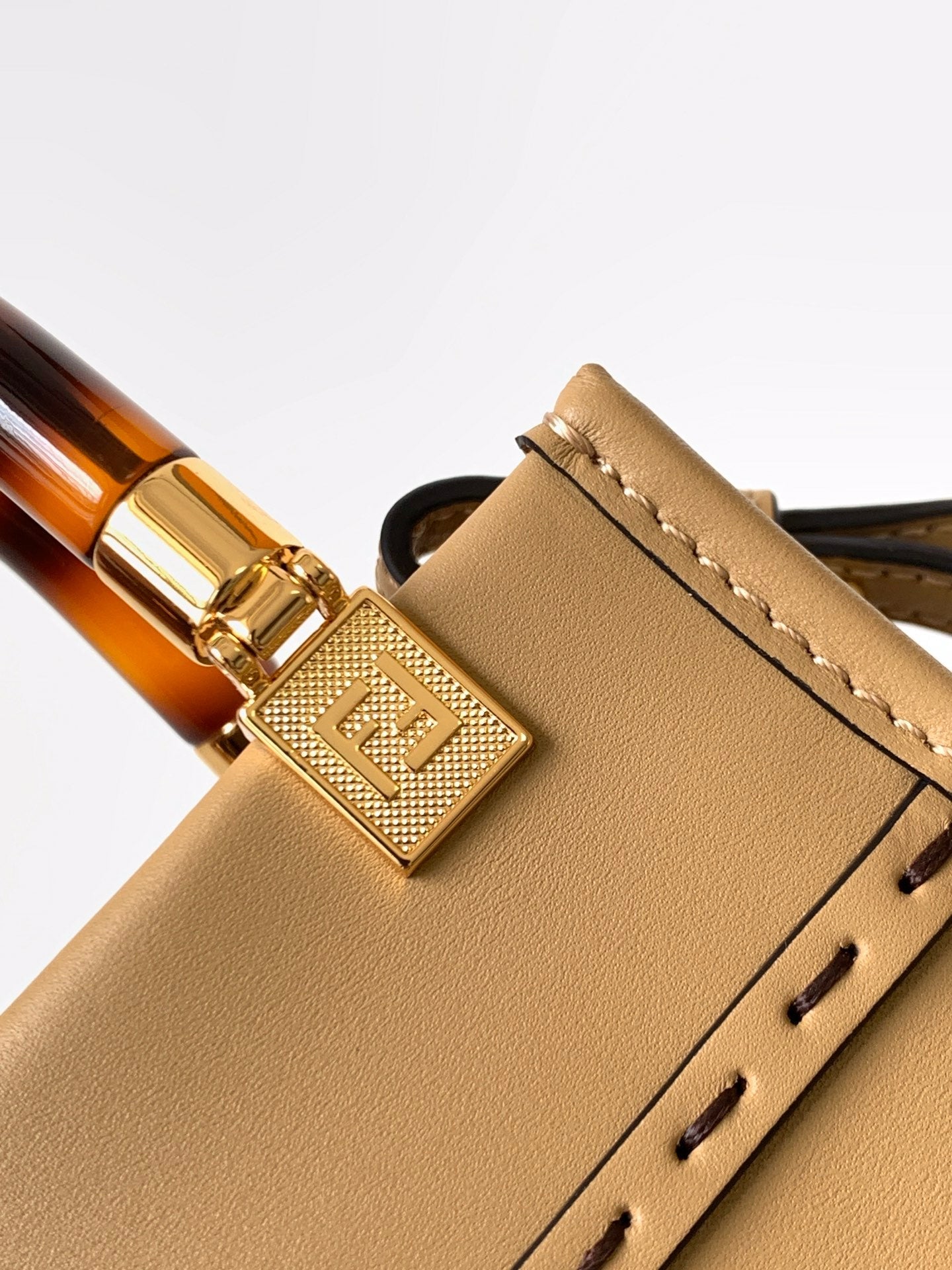 Fend Mini Sunshine Shopper Bag 18 Beige Leather mysite