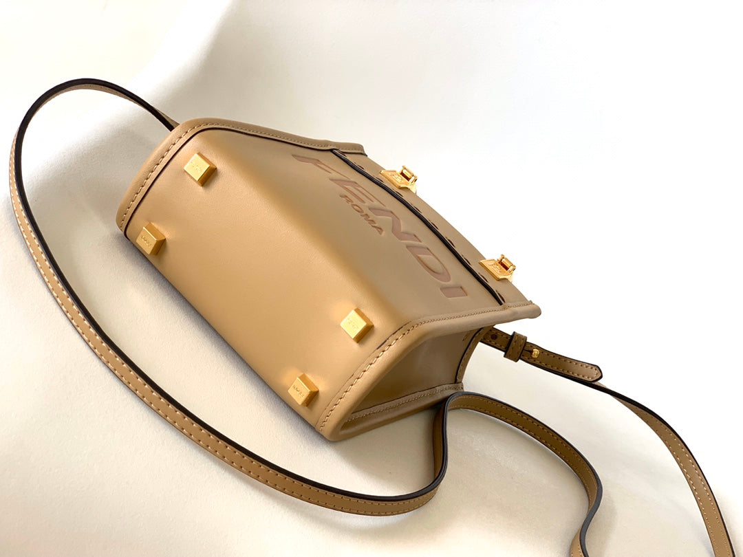 Fend Mini Sunshine Shopper Bag 18 Beige Leather mysite