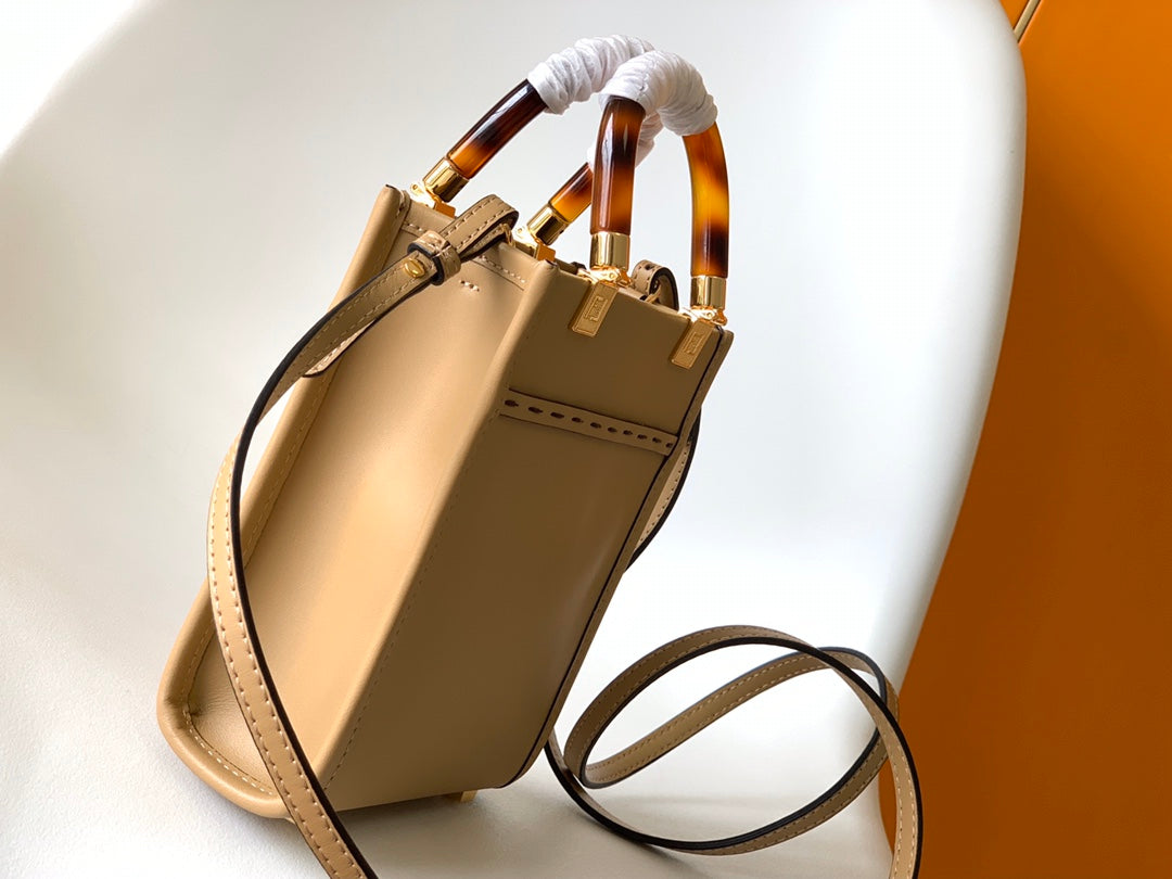 Fend Mini Sunshine Shopper Bag 18 Beige Leather mysite