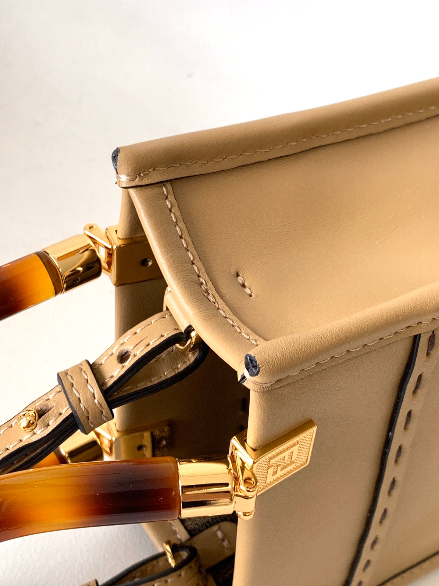 Fend Mini Sunshine Shopper Bag 18 Beige Leather mysite