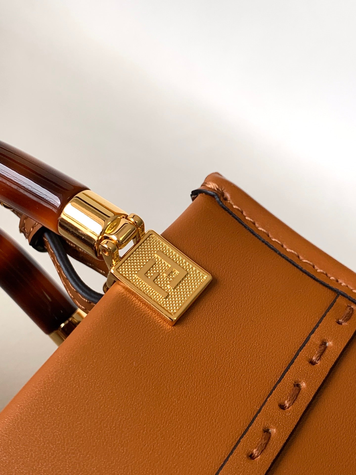 Fend Mini Sunshine Shopper Bag 18 Tan Leather mysite