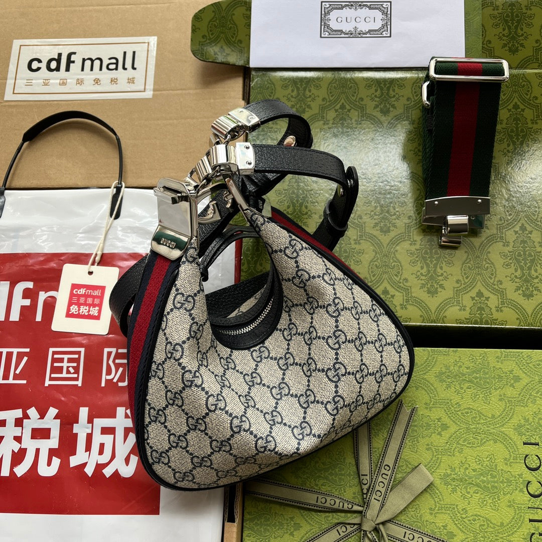 Gucci Attache bag 23 Black Beige Canvas 239982 mysite