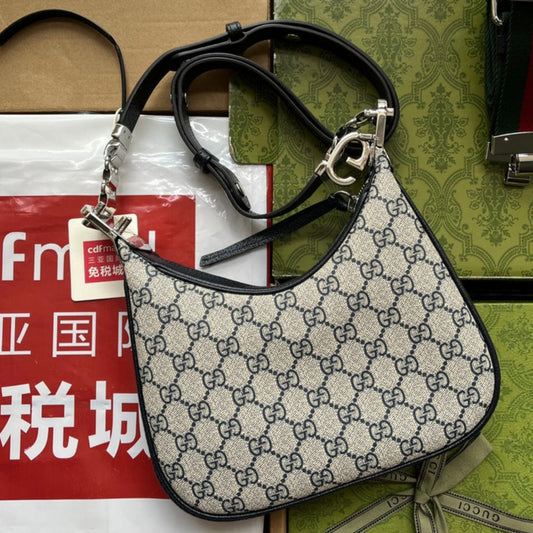 Gucci Attache bag 23 Black Beige Canvas 239982 mysite