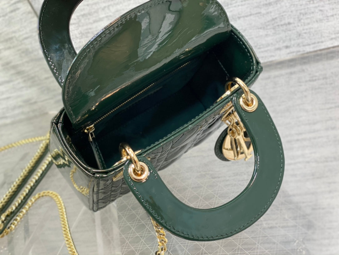 mini lady 17 blue green patent calfskin mysite