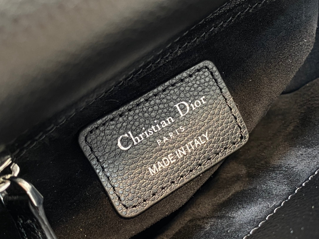 mini lady 17cm black calfskin shw mysite