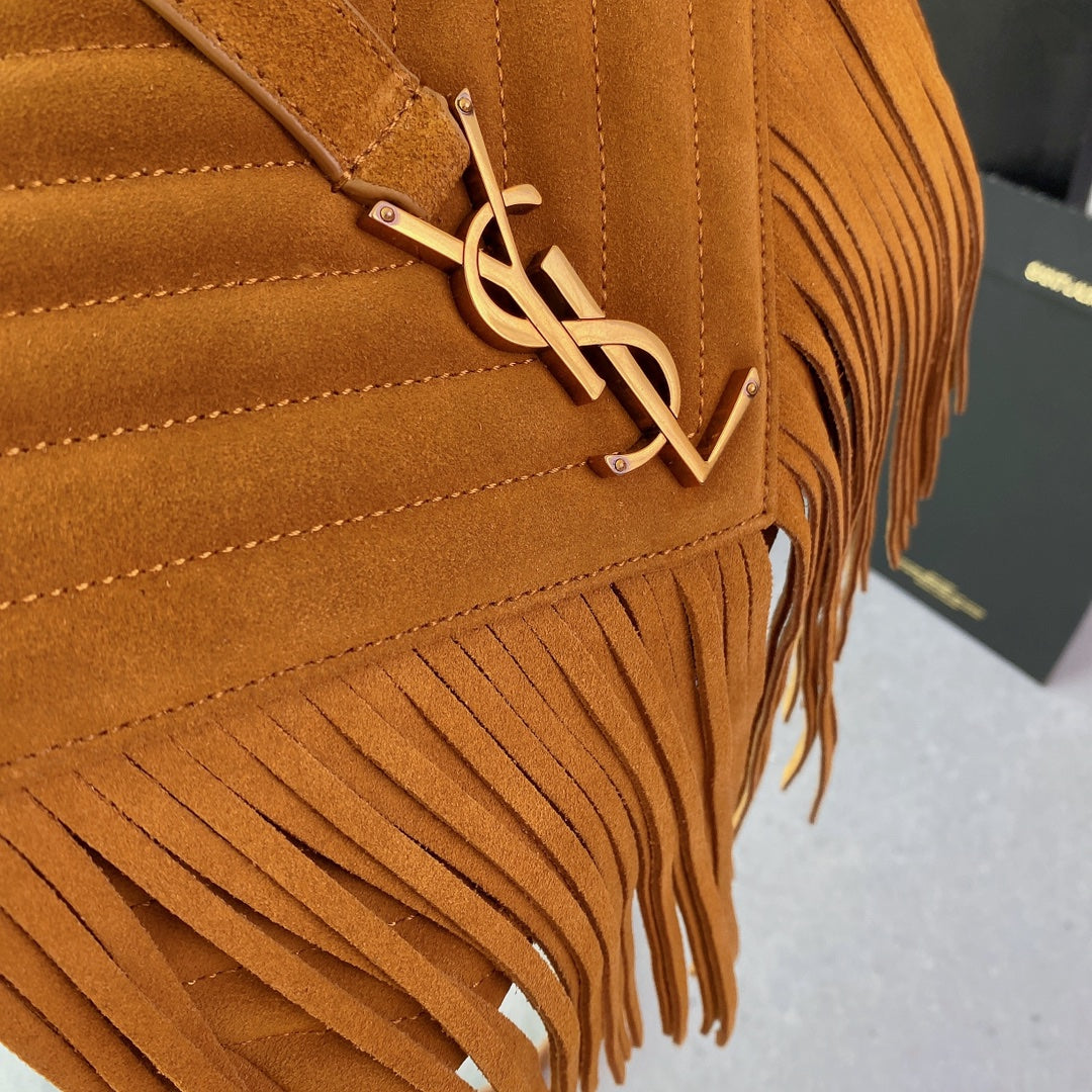 COLLEGE TASSEL 24 IN ORANGE PEEL SUEDE GOLD HARDWARE mysite