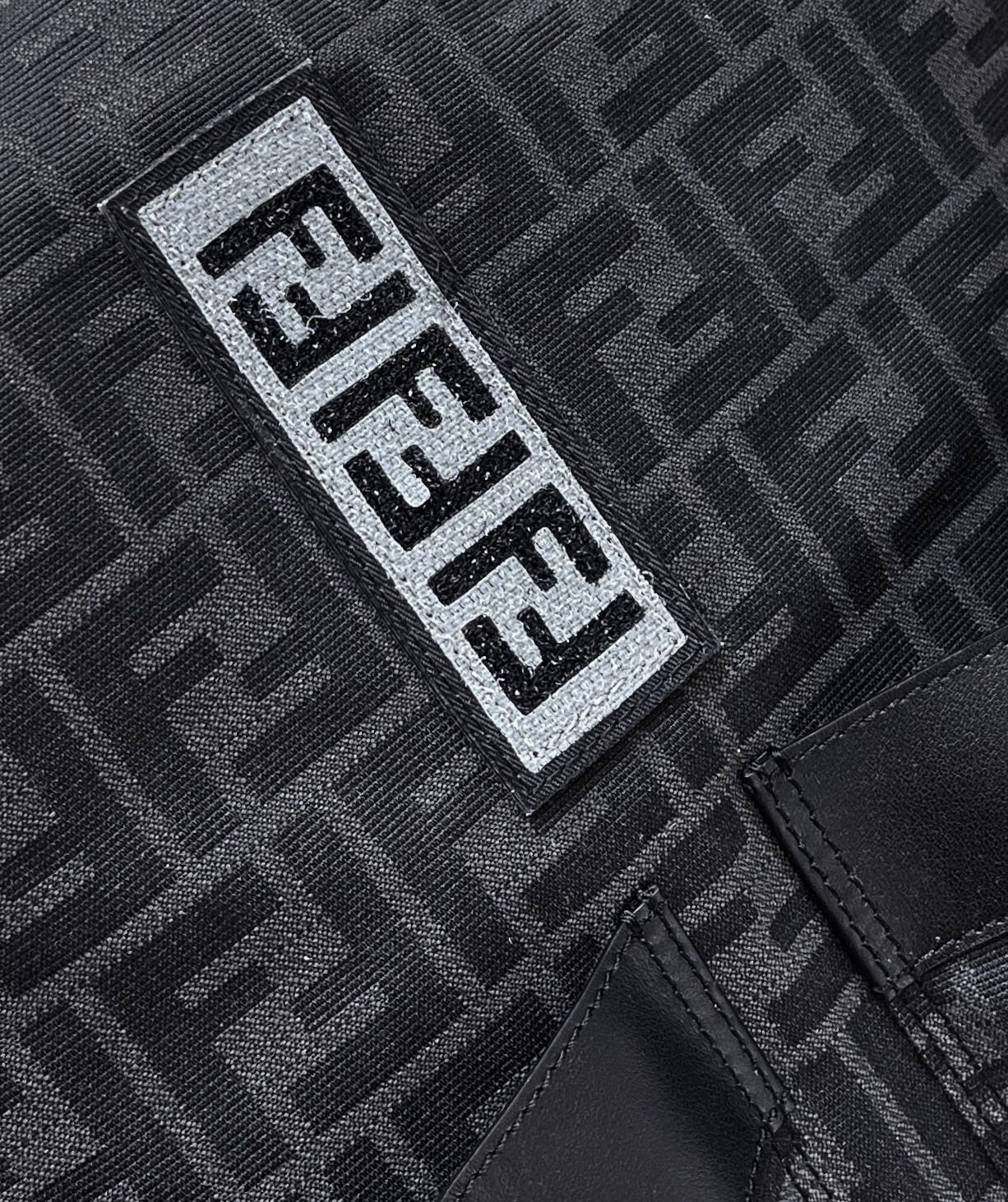 FENDI STRIKE LARGE 46 FF BLACK JACQUARD FABRIC BACKPACK mysite