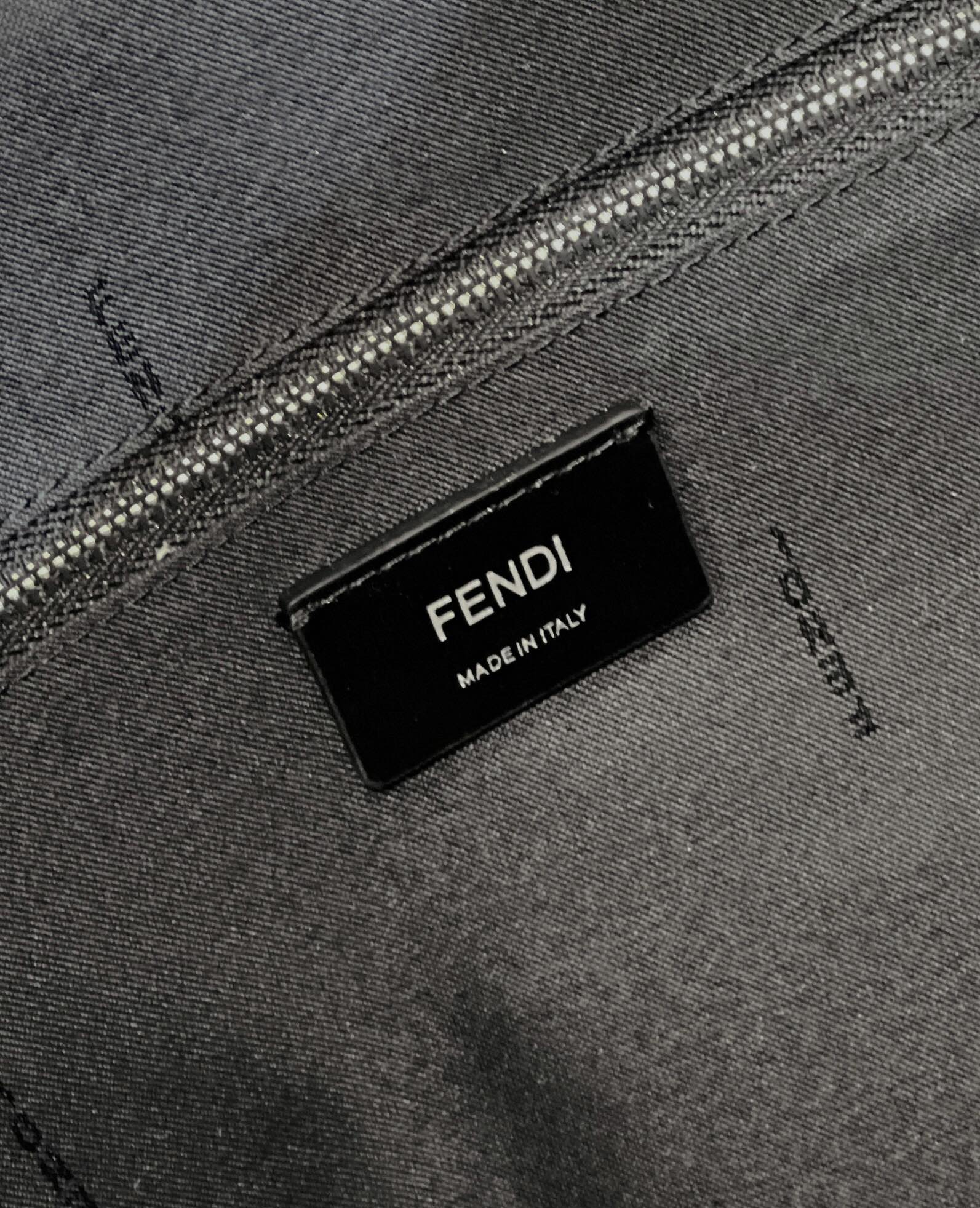 FENDI STRIKE LARGE 46 FF BLACK JACQUARD FABRIC BACKPACK mysite