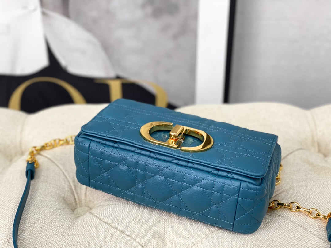 SMALL CARO BAG 20 OCEAN BLUE CALFSKIN mysite
