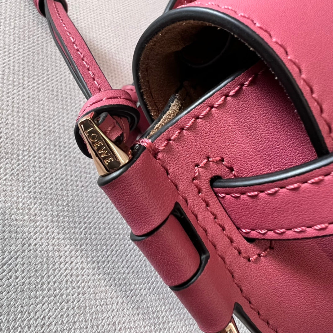 Mini Gate Dual bag in soft calfskin and jacquard pink smooth caflskin mysite