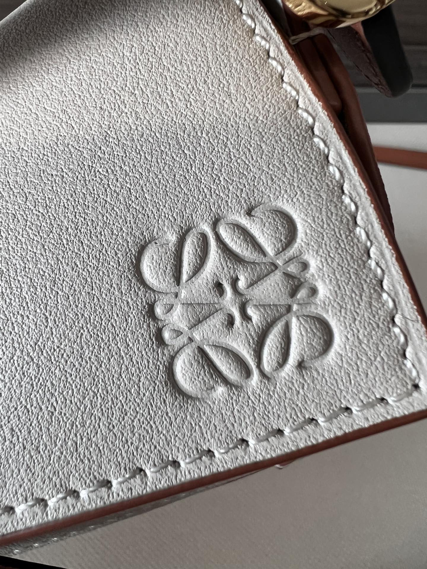 Mini Puzzle bag in soft grained 18cm White and Tan Calfskin mysite