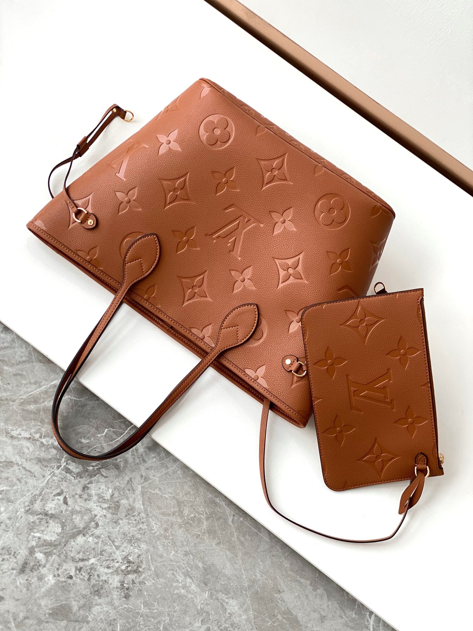 NEVERFULL MM 32 BROWN MONOGRAM EMPREINTE LEATHER mysite
