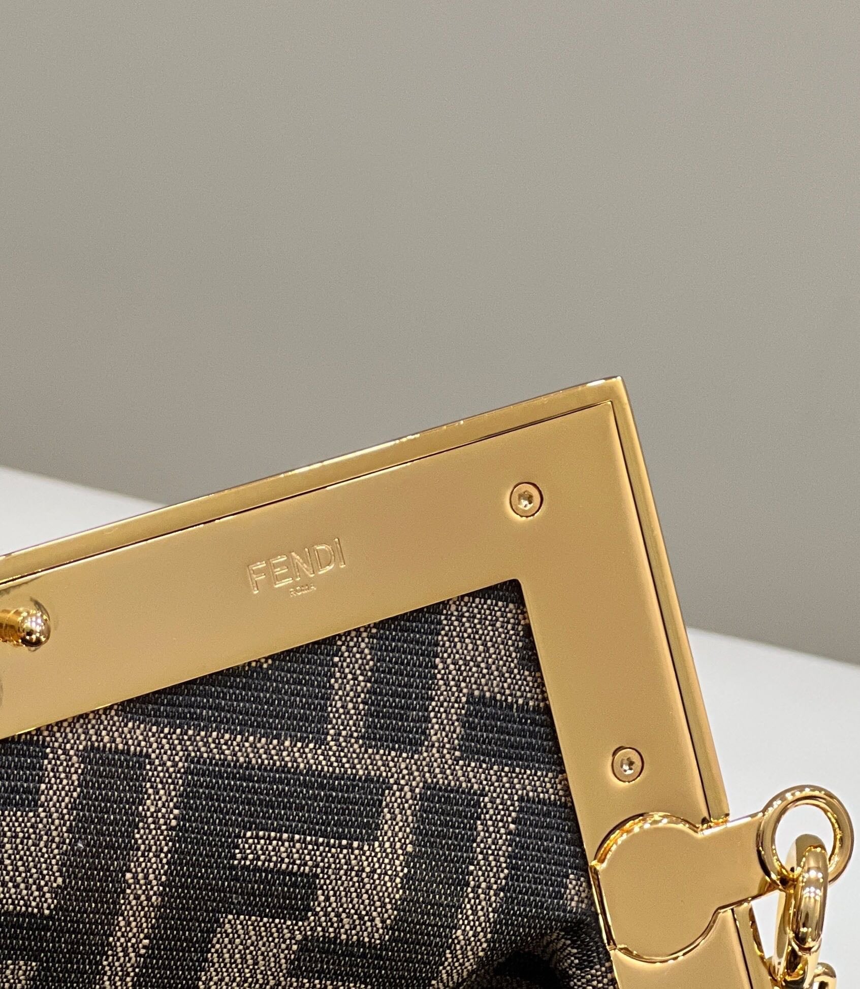 FENDI FIRST SMALL 26 BLACK LEATHER BAG WITH EXOTIC DETAILS mysite