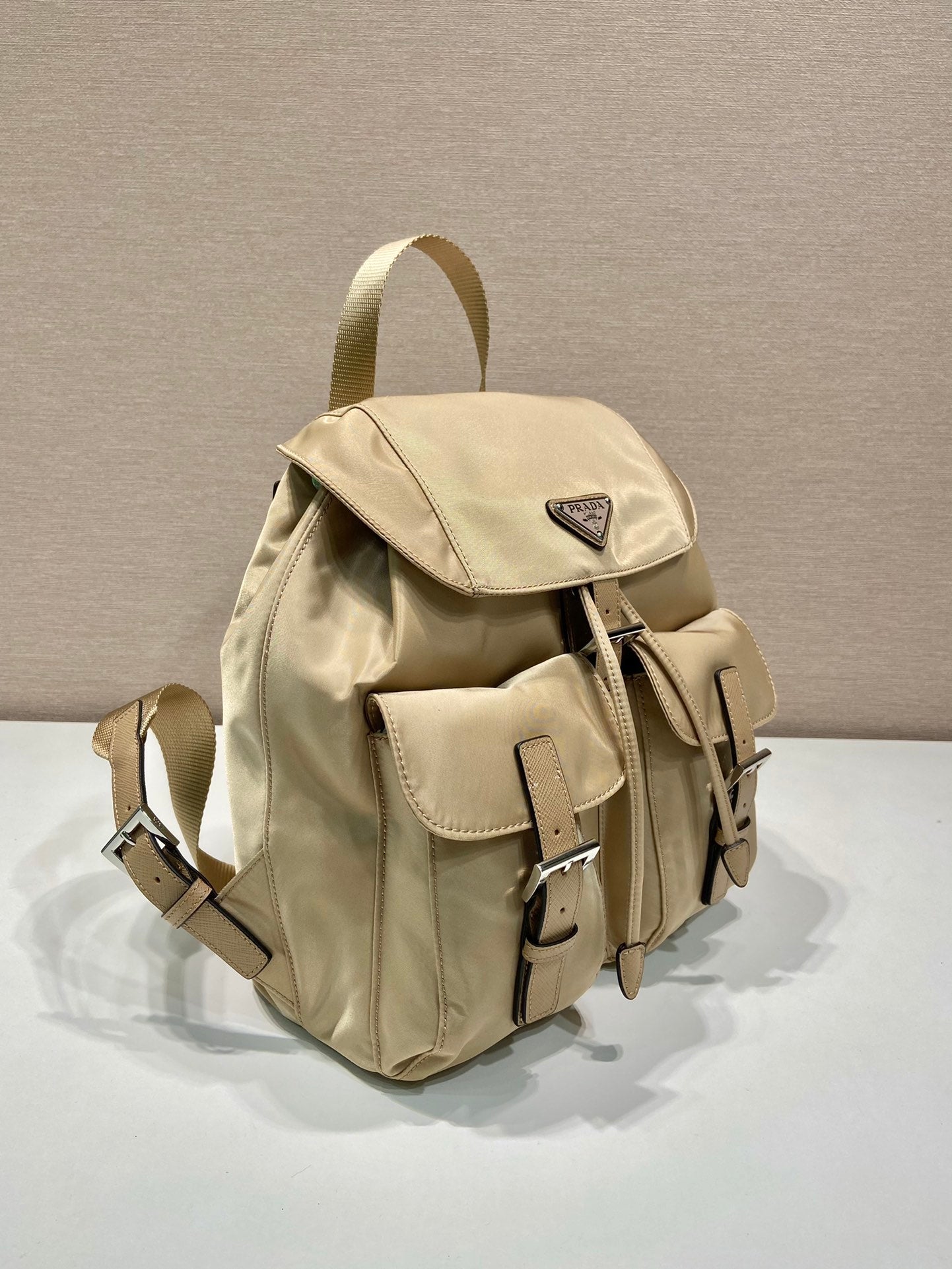 SMALL BACKPACK 28 IN SHOELACE BEIGE PARACHUTE FABRIC mysite