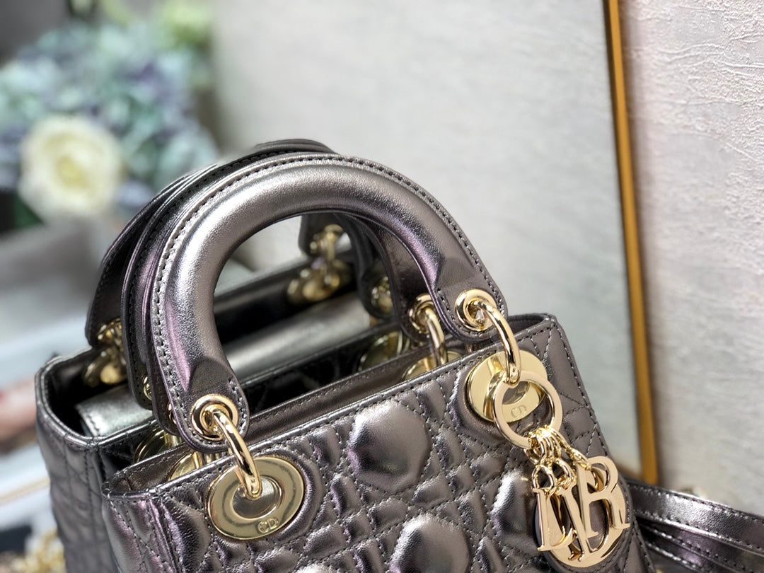 mini lady 17 dark purple metalic lambskin mysite