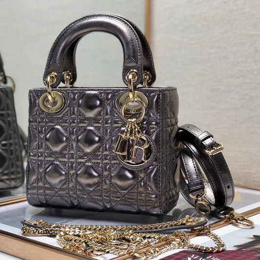 mini lady 17 dark purple metalic lambskin mysite