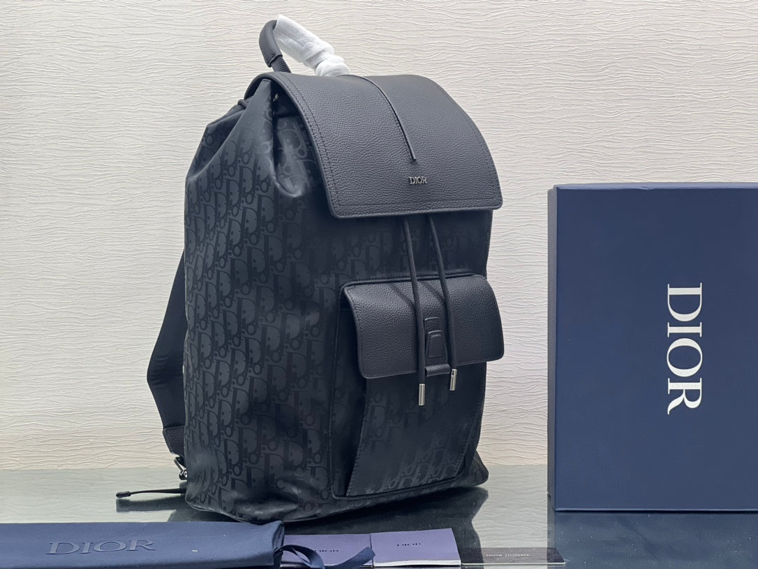 MEDIUM BACKPACK 38 IN BLACK OBLIQUE MIRAGE CALFSKIN mysite